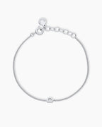 Wilder Mini Alphabet Bracelet || option:: Silver Plated, D