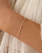 Wilder Mini Alphabet Bracelet || option:: Silver Plated, E