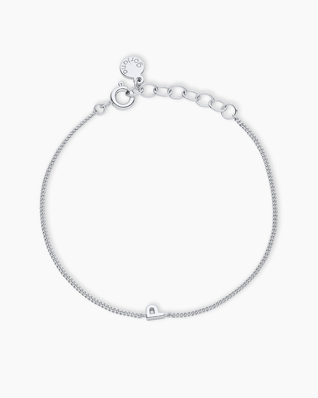 Wilder Mini Alphabet Bracelet || option:: Silver Plated, P