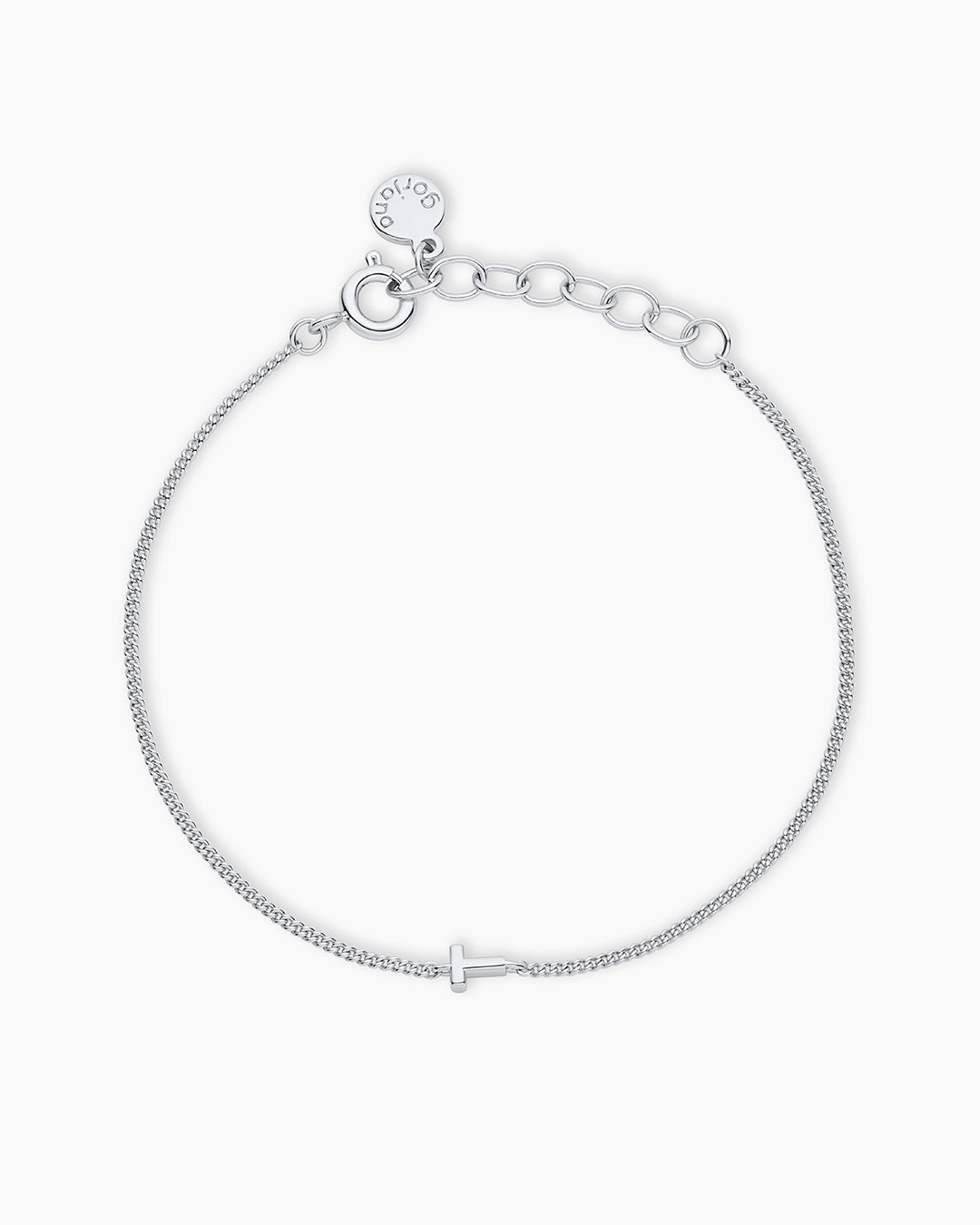 Wilder Mini Alphabet Bracelet || option:: Silver Plated, T