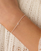 Wilder Mini Alphabet Bracelet || option:: Silver Plated, V