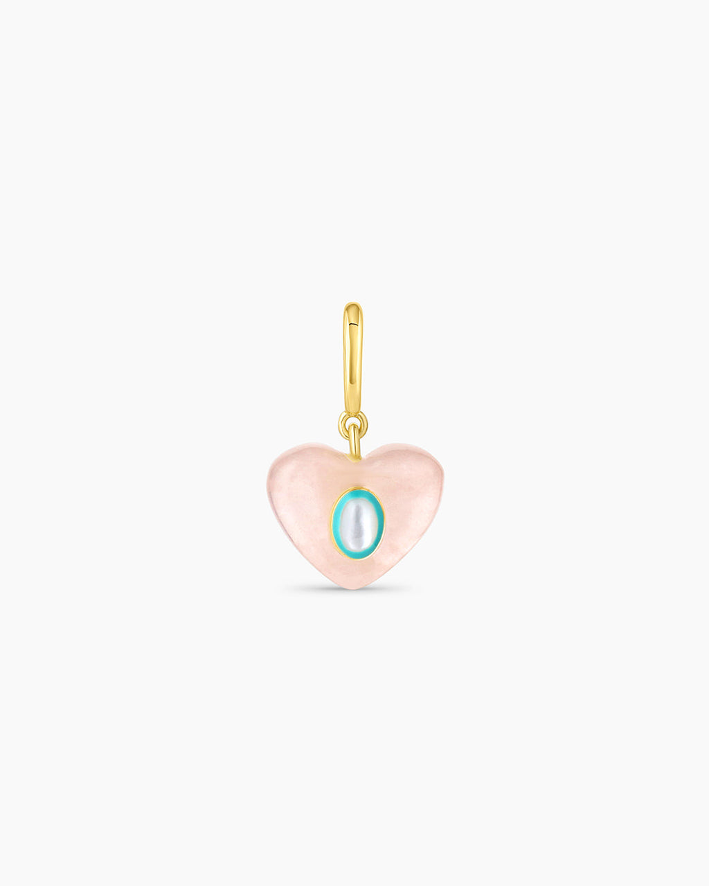 Rose Quartz Heart Parker Charm || option::18K Gold Plated