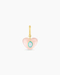 Rose Quartz Heart Parker Charm || option::18K Gold Plated