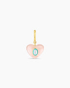 Rose Quartz Heart Parker Charm || option::18K Gold Plated