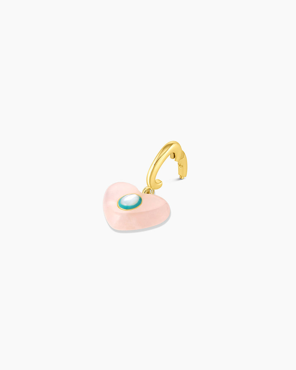 Rose Quartz Heart Parker Charm || option::18K Gold Plated