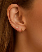 14K Gold Crew Helium Huggies || option::14K Solid Gold