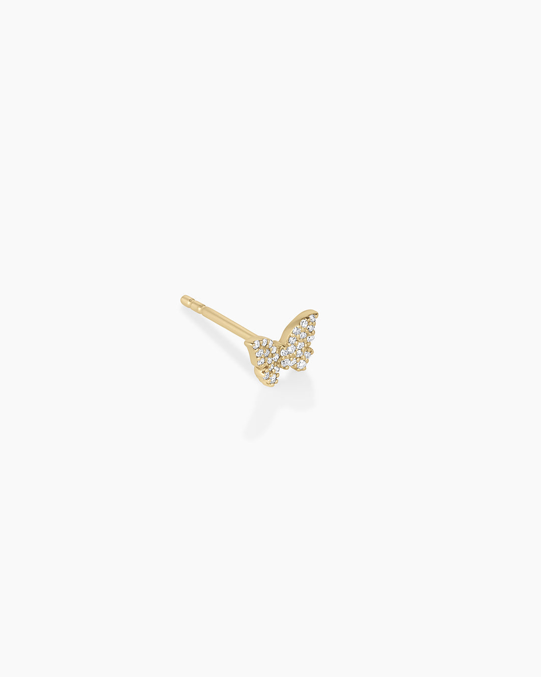 Diamond Butterfly Studs || option::14K Solid Gold