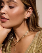 Lab Grown Diamond Classic Tennis Drop Single Earring || option::14K Solid Gold