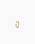 Diamond Solitaire Huggie || option::14K Solid Gold