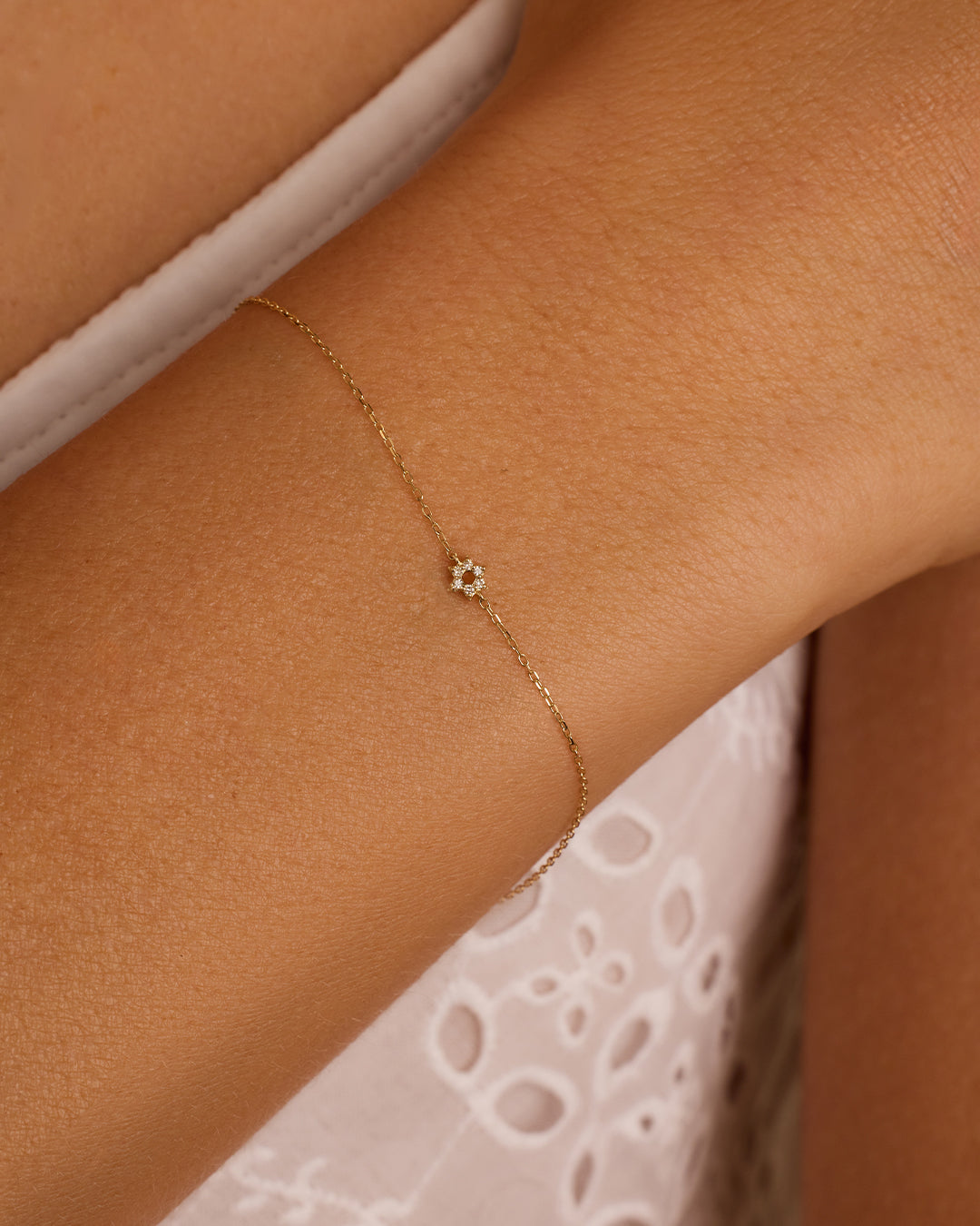 Diamond Star of David Bracelet || option::14K Solid Gold