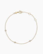 Diamond Pave Dot Bracelet || option::14K Solid Gold