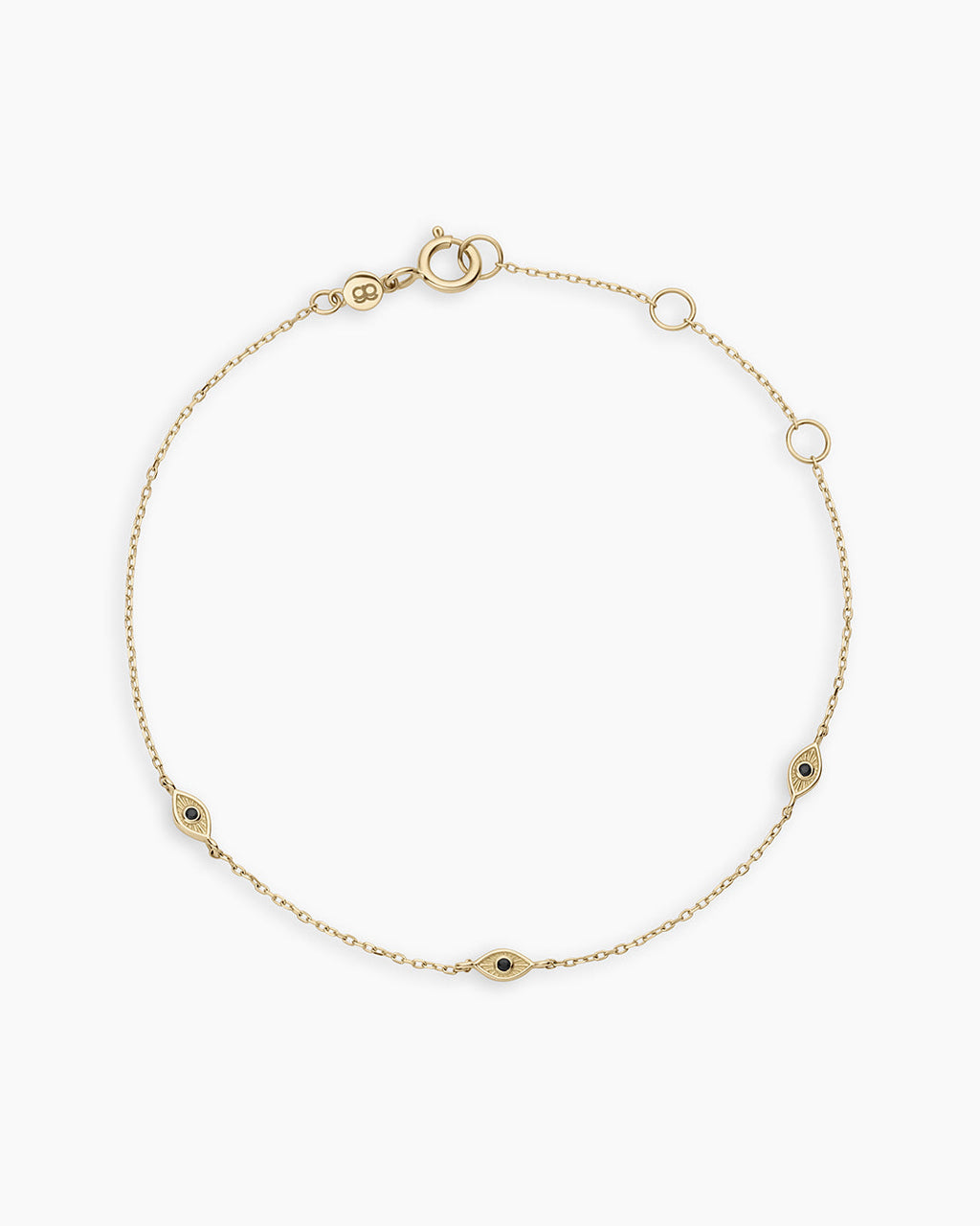 Black Onyx Evil Eye Bracelet || option::14K Solid Gold