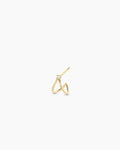 Diamond Solitaire Split Huggies || option::14K Solid Gold
