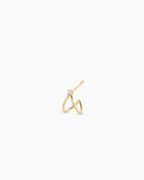 Diamond Solitaire Split Huggies || option::14K Solid Gold