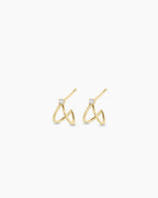 Diamond Solitaire Split Huggies || option::14K Solid Gold