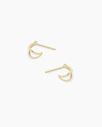 Diamond Solitaire Split Huggies || option::14K Solid Gold