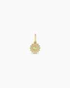 Sun Birthstone Charm || option::14K Solid Gold, Peridot - August