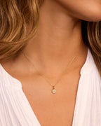Sun Birthstone Charm || option::14K Solid Gold, Peridot - August
