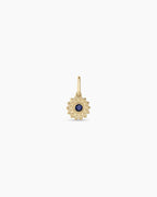 Sun Birthstone Charm || option::14K Solid Gold, Blue Sapphire - September