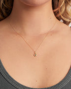 Sun Birthstone Charm || option::14K Solid Gold, Amethyst - February