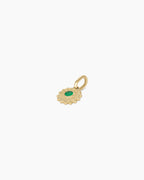 Sun Birthstone Charm || option::14K Solid Gold, Green Agate - May