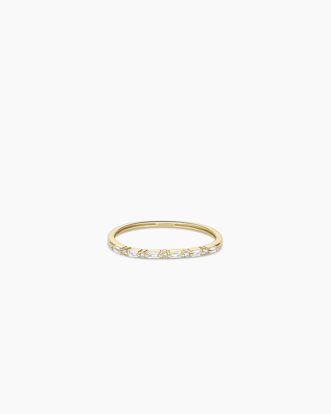 Diamond and White Sapphire Amara Row Ring || option::14K Solid Gold