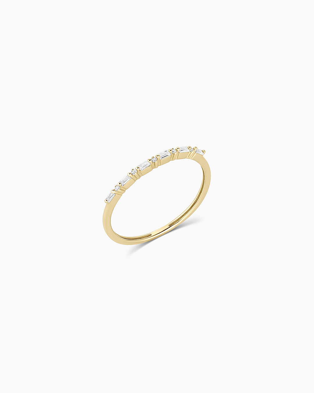 Diamond and White Sapphire Amara Row Ring || option::14K Solid Gold