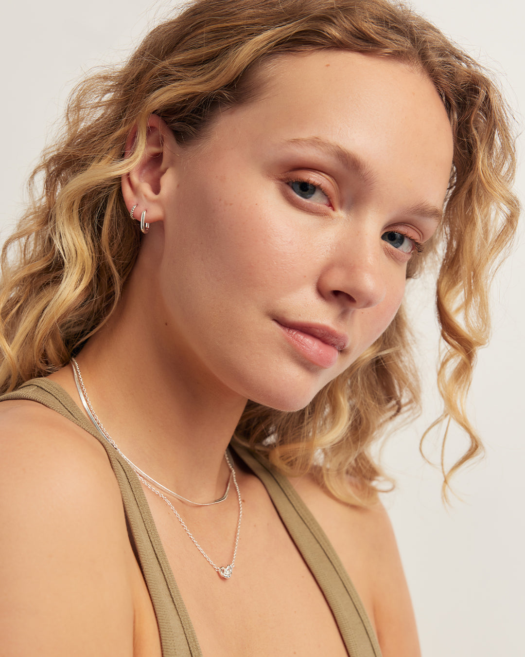 Crew Charm Huggie || option::Rhodium Plated