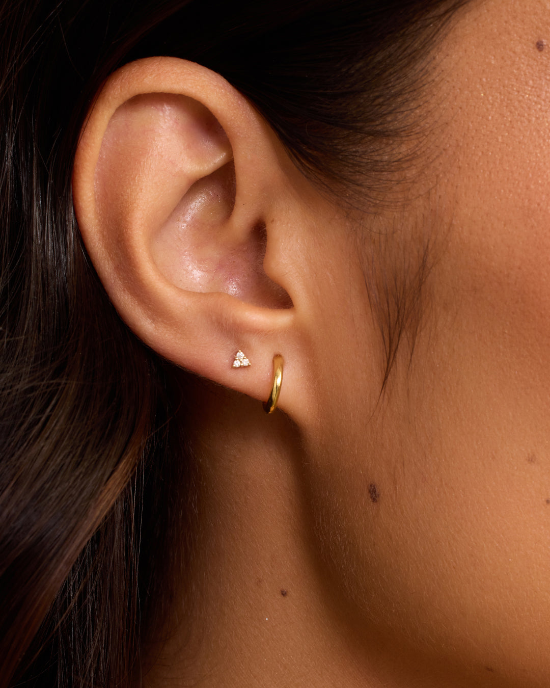 Taner Charm Huggie || option::18K Gold Plated
