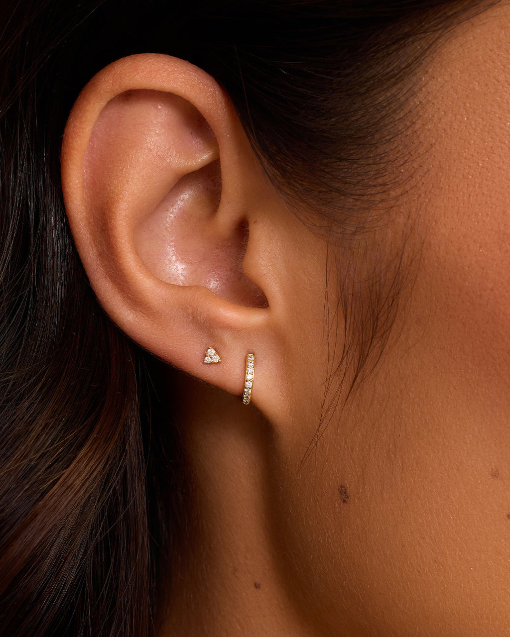 Shimmer Charm Huggie || option::18K Gold Plated