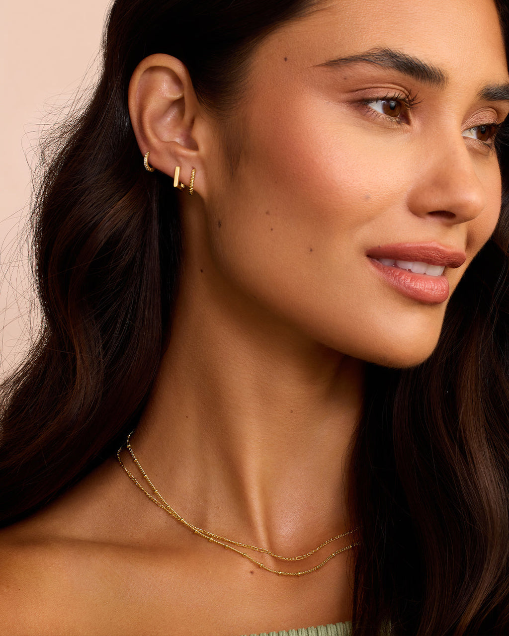 Shimmer Charm Huggie || option::18K Gold Plated || set::shimmer-charm-huggie-stl