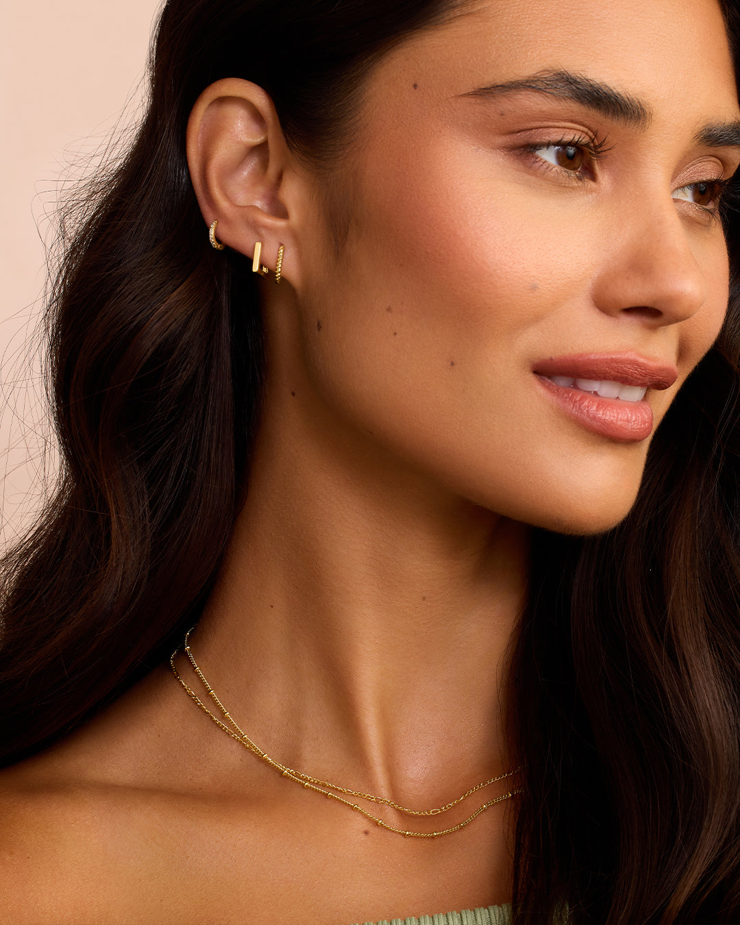 Shimmer Charm Huggie || option::18K Gold Plated || set::shimmer-charm-huggie-stl