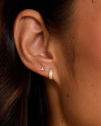 Wilder Shimmer Charm Huggie || option::18K Gold Plated