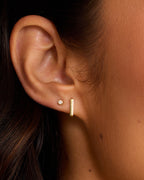 Harper Charm Huggie || option::18K Gold Plated