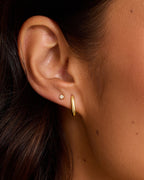 Lou Link Charm Huggie || option::18K Gold Plated