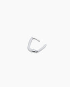 Lou Link Charm Huggie || option::Rhodium Plated