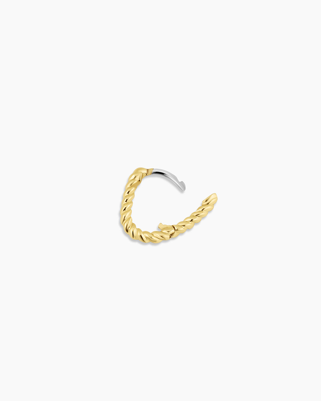 Crew Link Charm Huggie || option::18K Gold Plated