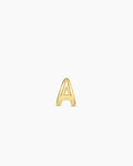 Alphabet Huggie || option::18K Gold Plated, A