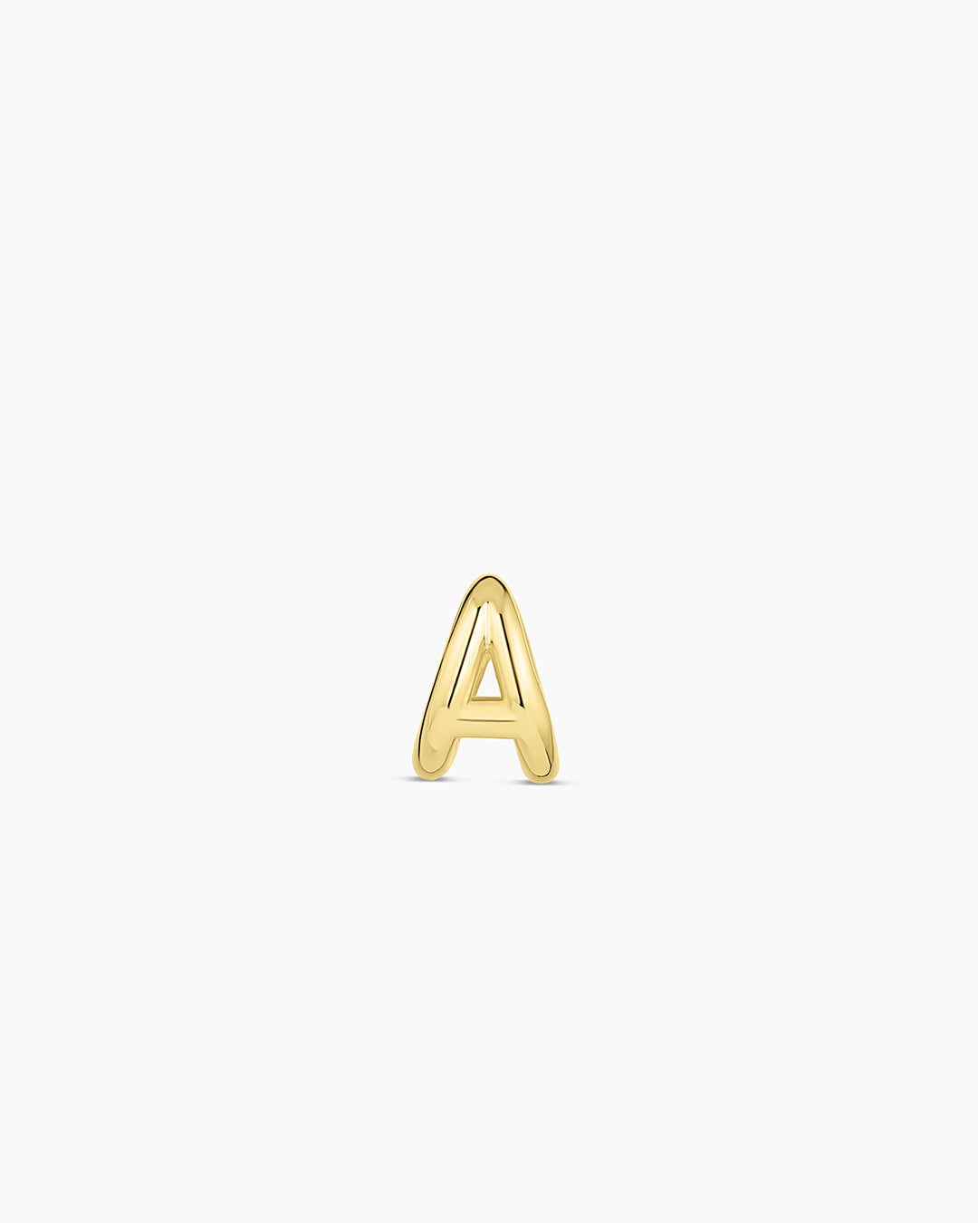 Alphabet Huggie || option::18K Gold Plated, A