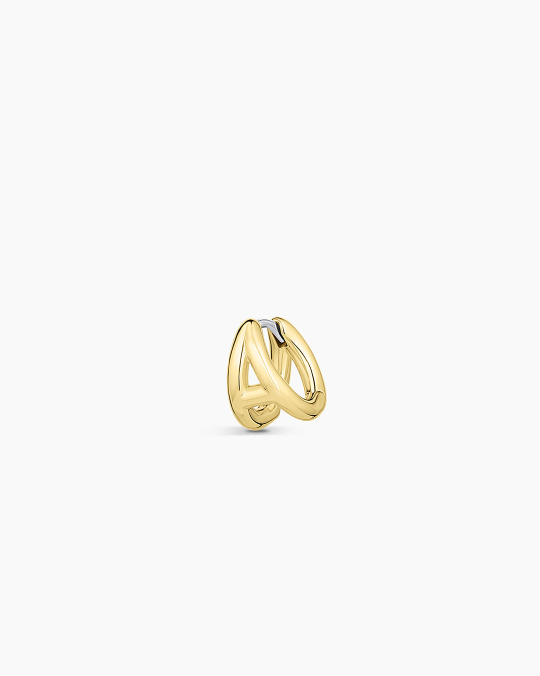 Alphabet Huggie || option::18K Gold Plated, A