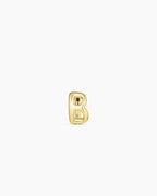 Alphabet Huggie || option::18K Gold Plated, B