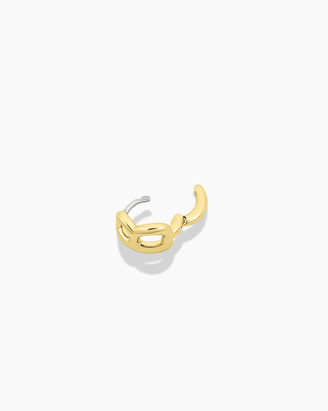 Alphabet Huggie || option::18K Gold Plated, B