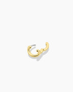 Alphabet Huggie || option::18K Gold Plated, C