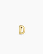 Alphabet Huggie || option::18K Gold Plated, D