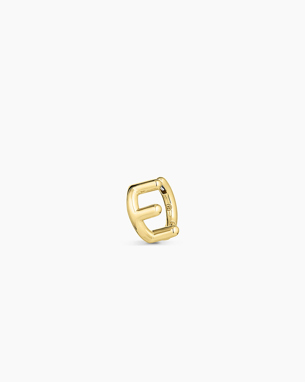 Alphabet Huggie || option::18K Gold Plated, E