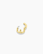 Alphabet Huggie || option::18K Gold Plated, E