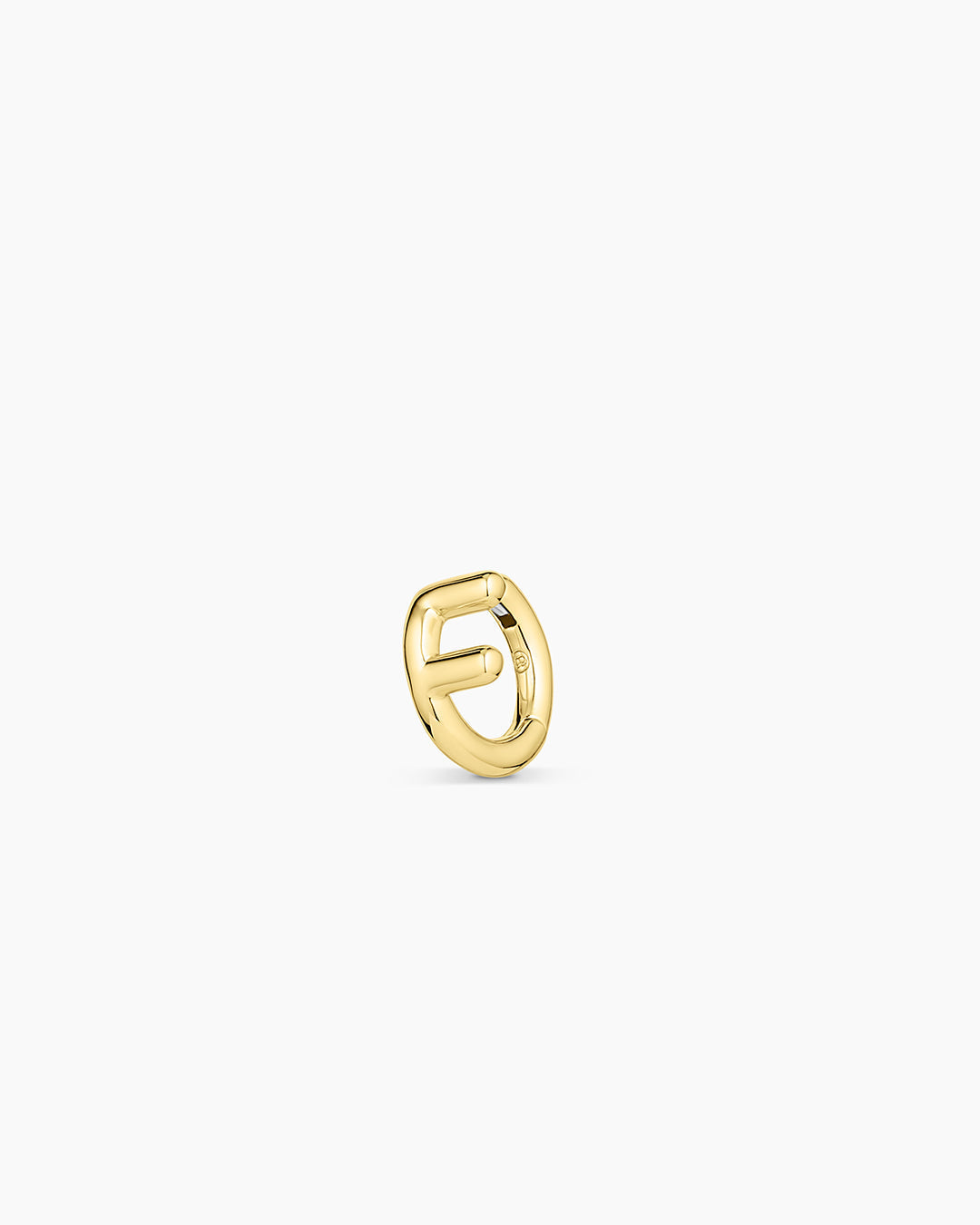 Alphabet Huggie || option::18K Gold Plated, F