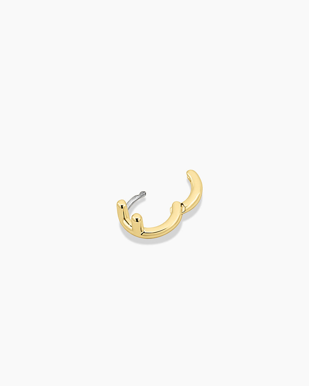 Alphabet Huggie || option::18K Gold Plated, F