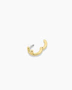 Alphabet Huggie || option::18K Gold Plated, F