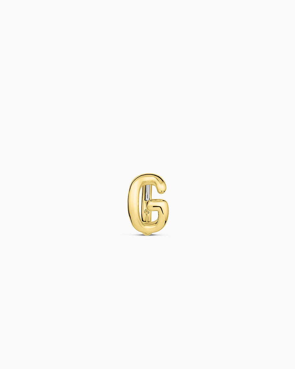 Alphabet Huggie || option::18K Gold Plated, G